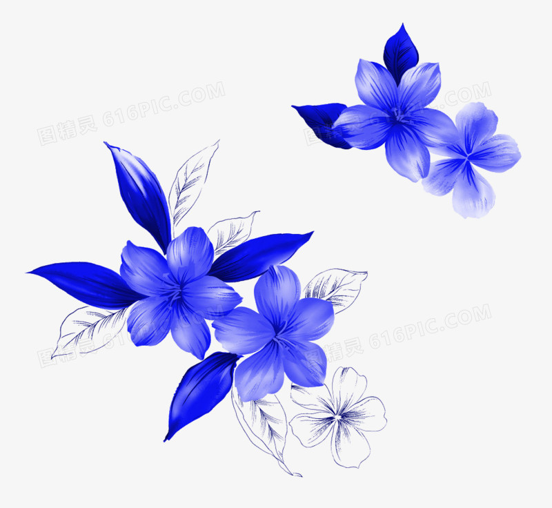 手绘紫色花朵