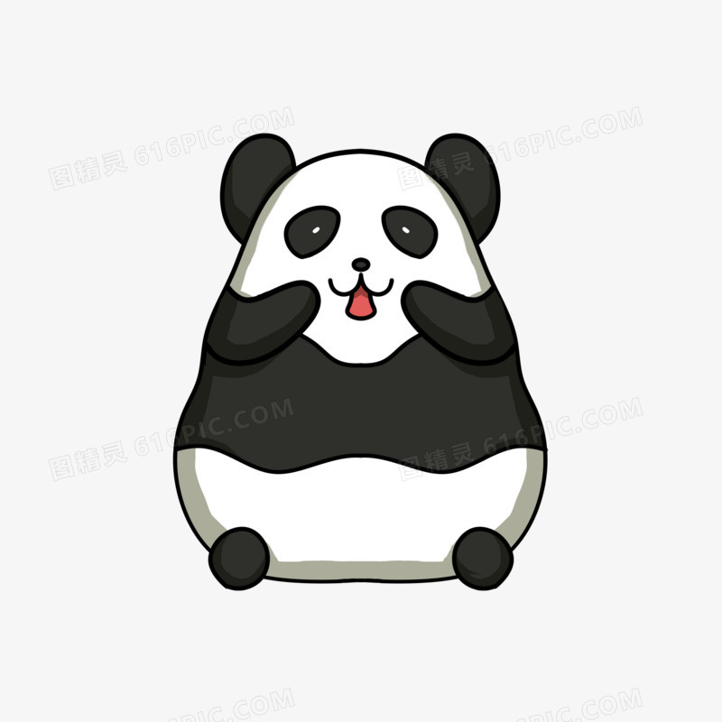 可爱熊猫表情包吐舌素材