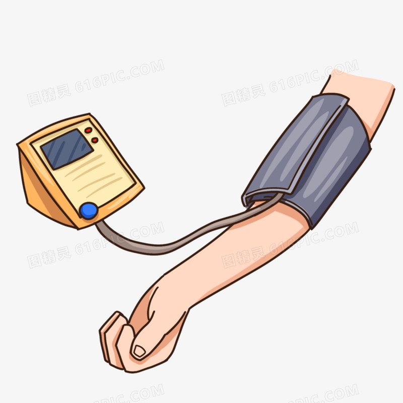 手绘卡通测血压元素