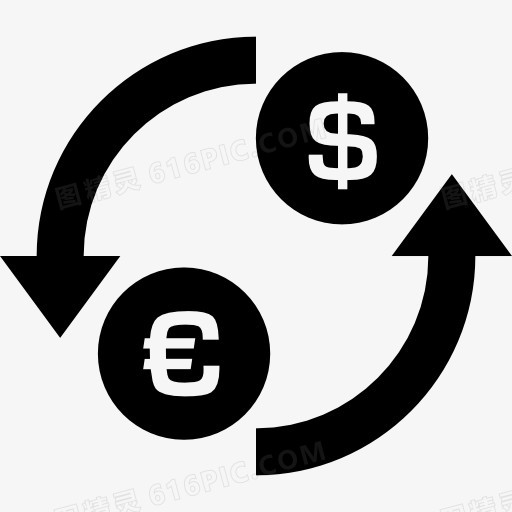 货币兑换美元欧元符号图标