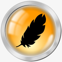 黑色羽毛圆形质感软件按钮PNG图标