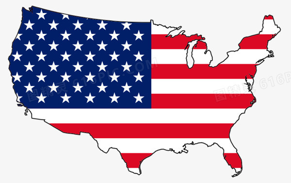 美国地图国旗