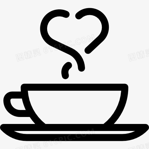 一杯咖啡与心脏图标