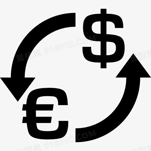 货币兑换欧元兑美元图标