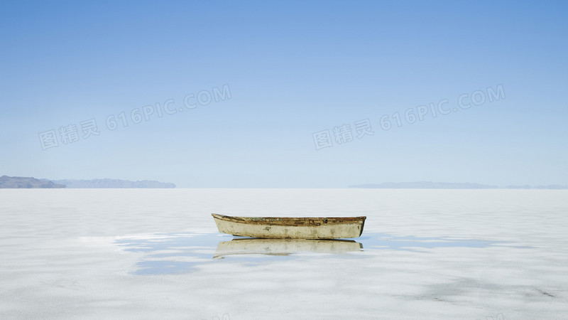 蓝天冰面海面素材背景图片