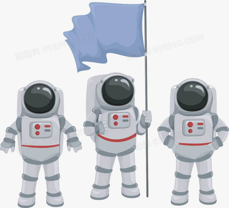 旗帜与宇航员图片