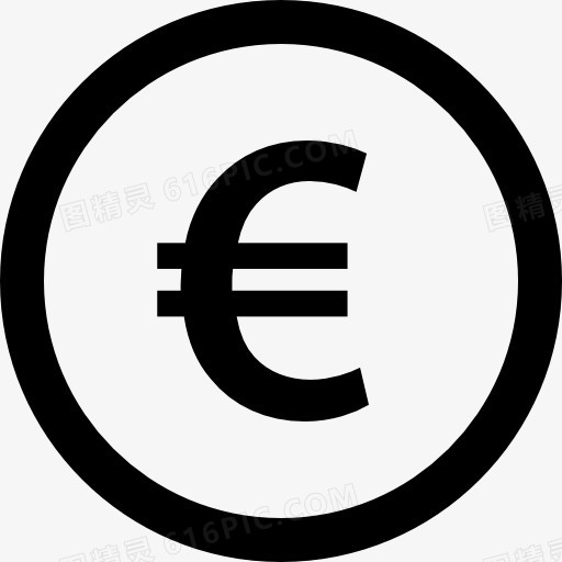 欧元在一个圆圈图标