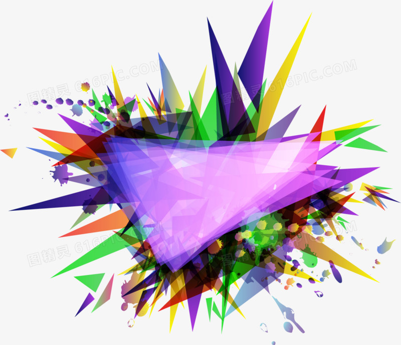 三角形紫色海报背景
