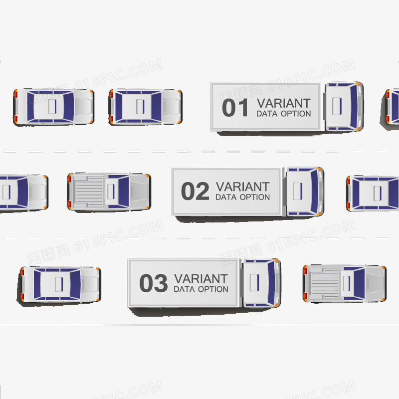 卡通货车商务信息图矢量素材