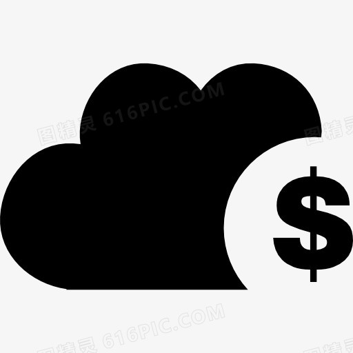 云与美元符号图标