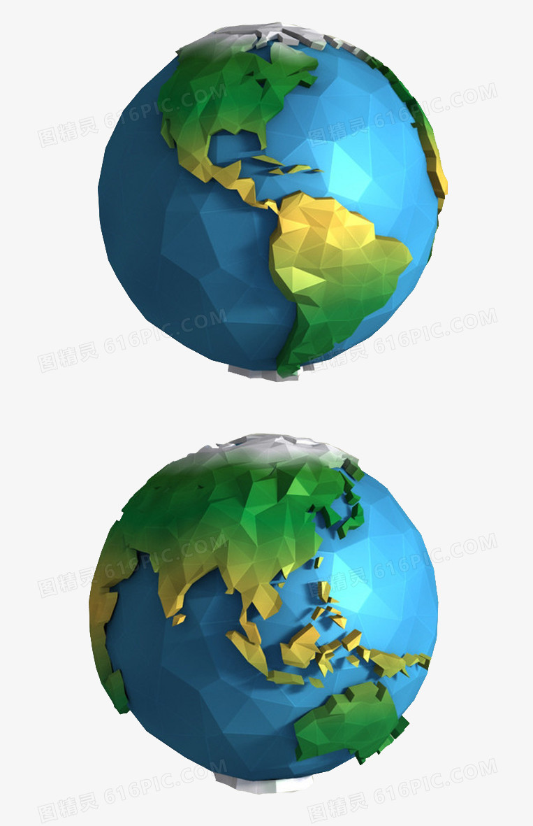 低多边形地球3d模型
