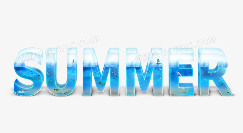 summer夏日海滩字体素材