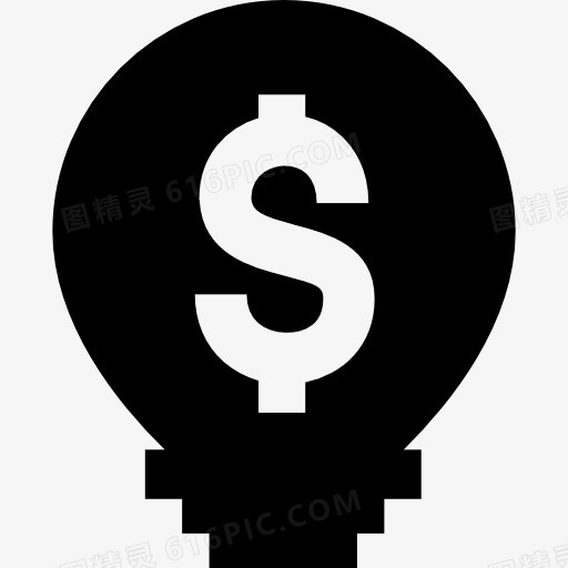 灯泡与美元符号图标