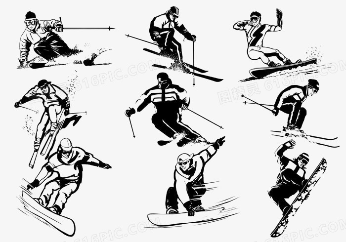 滑雪运动剪影