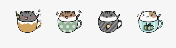 咖啡猫  表情包 可爱