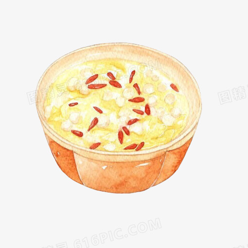 薏米粥手绘画素材图片
