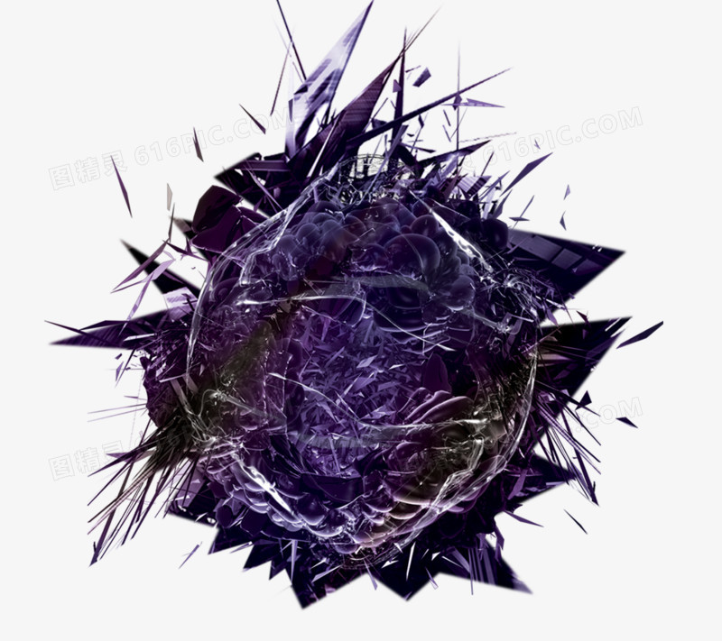 紫色多边形圆球