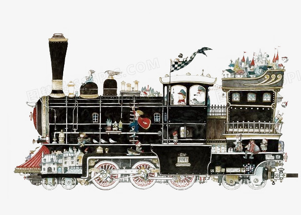 蒸汽火车插画设计
