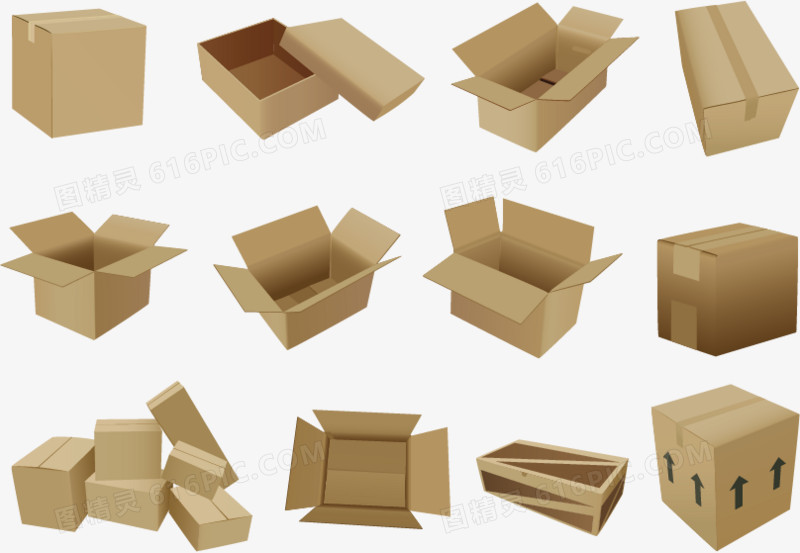 纸箱纸盒矢量图