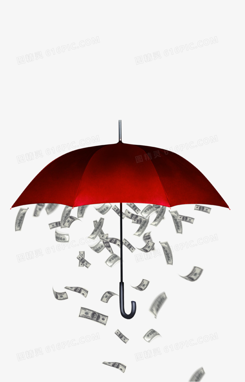 红色雨伞钞票