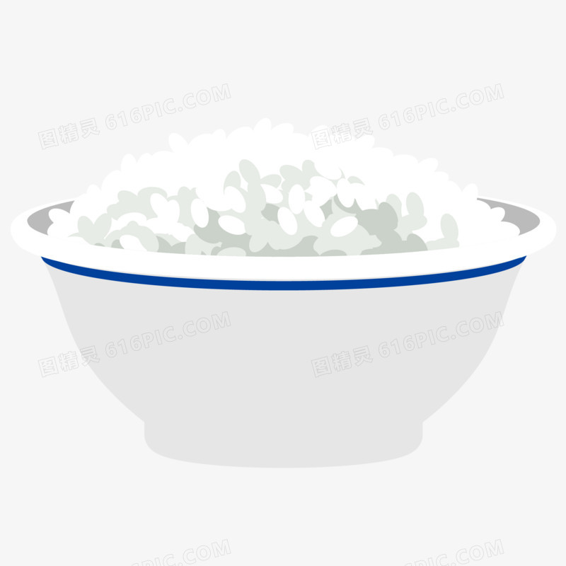 手绘一碗米饭免抠元素