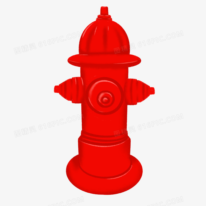 卡通手绘红色消防栓免抠元素
