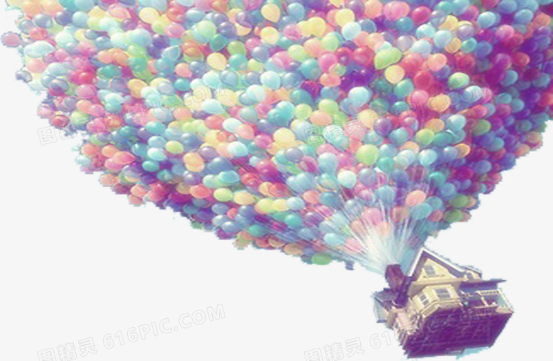 彩色飞舞气球装饰美景飞舞