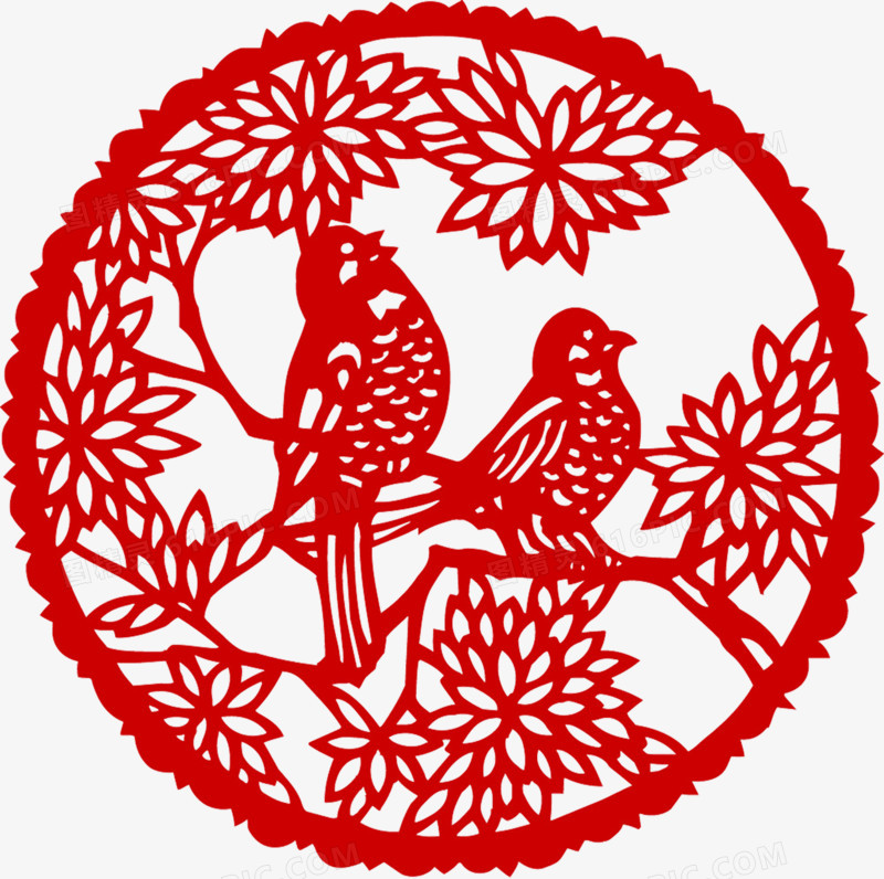 红色剪纸喜迎新春