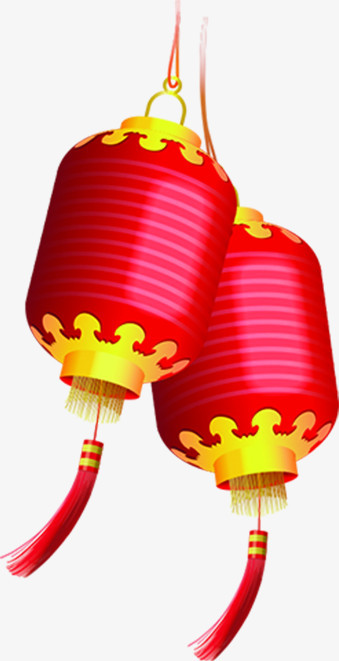 手绘中国风红色灯笼装饰