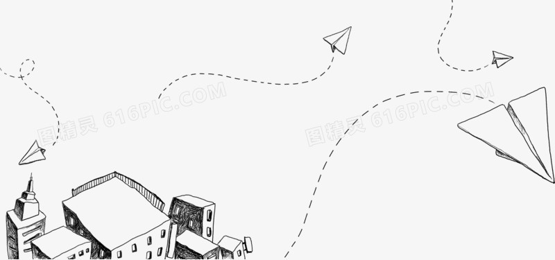 梦想纸飞机手绘素材