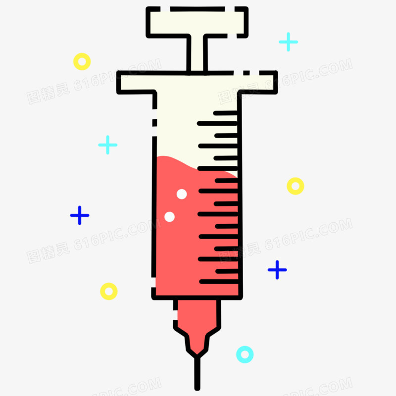 卡通mbe风格针管医疗用品素材