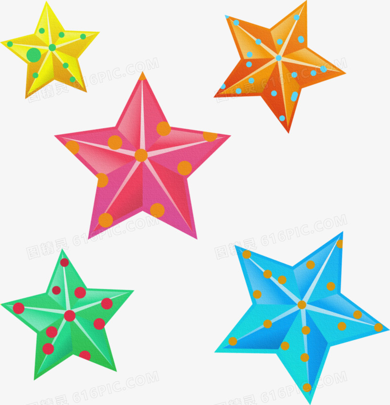 五角星立体五角星漂浮的五角星