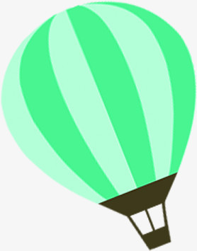 绿色清新卡通可爱热气球手绘