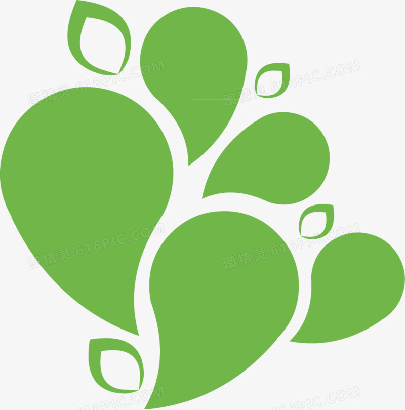 绿色叶子形状文本框
