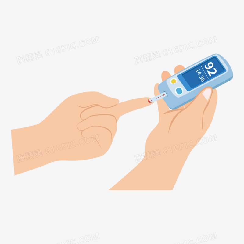手指测血糖健康检查素材