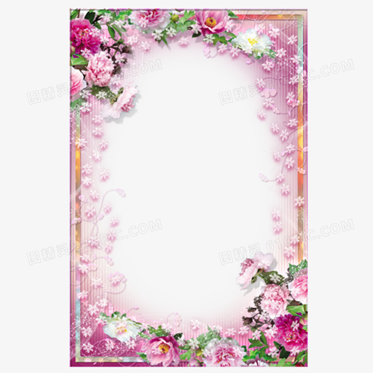 粉色花朵温馨花卉相框