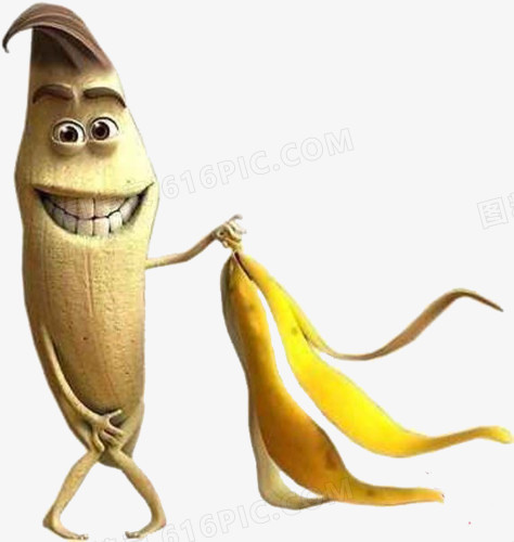 卡通绘画脱衣服的香蕉