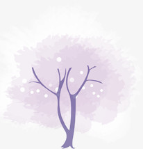 紫色树木冬日展板
