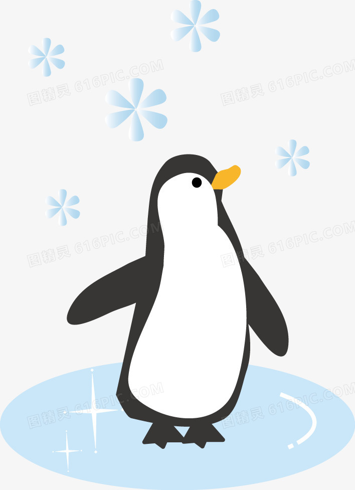 可爱冬日企鹅卡通