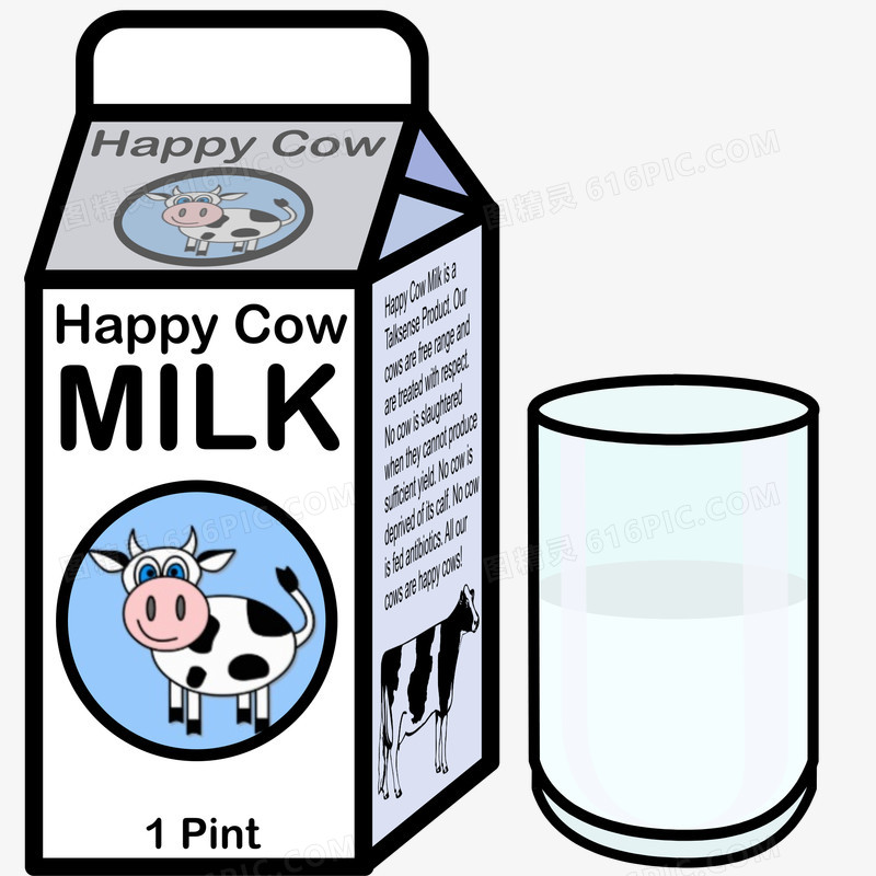 一瓶牛奶和杯子