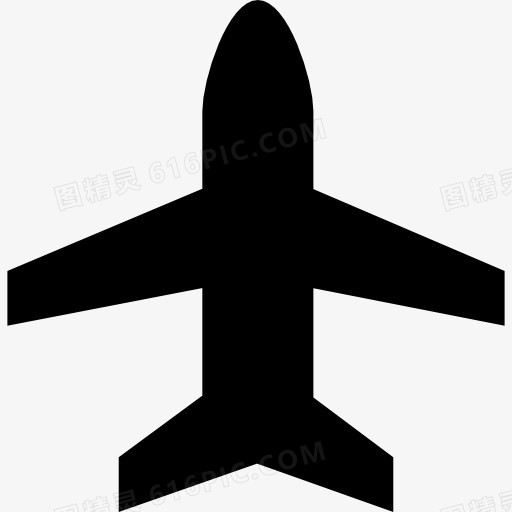 垂直的飞机形状象征图标