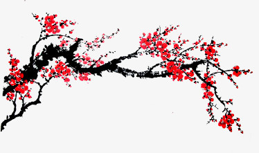 水墨梅花花枝端午节