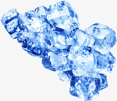 堆积的蓝色冰块合成