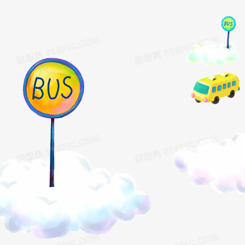 卡通bus指示牌