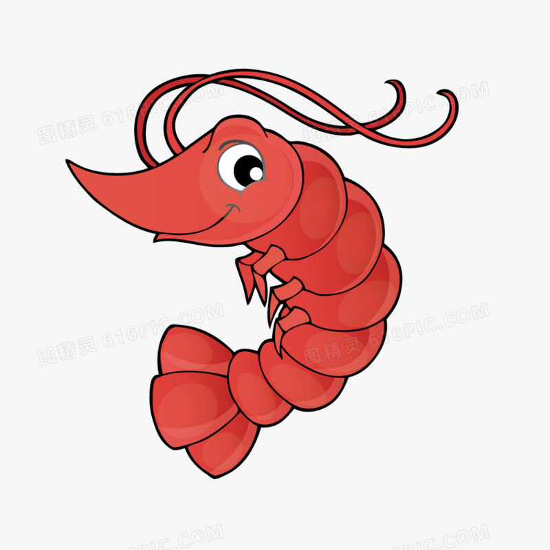 红色卡通可爱小龙虾