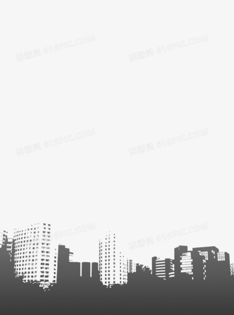 黑白城市剪影