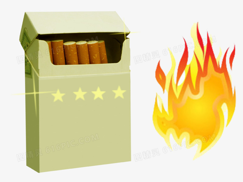 香烟素材和火焰
