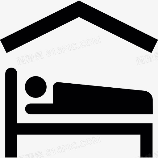 人躺在床上在家图标