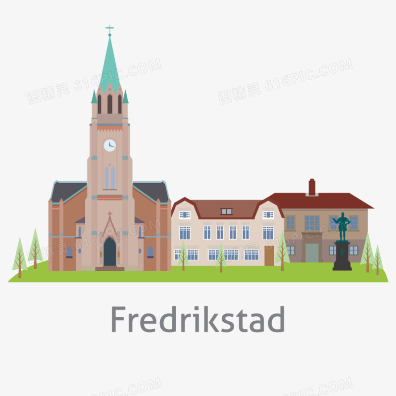 Fredrikstad挪威卡通城市建筑