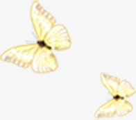 创意合成水彩飞舞的黄色蝴蝶